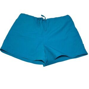L.L. Bean Blue Supplex Nylon Drawstring Shorts Lining‎ Pockets Large Active